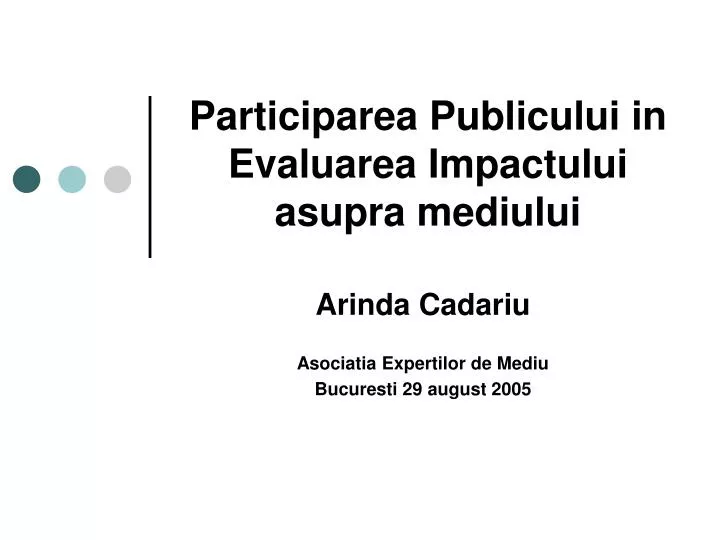 participarea publicului in evaluarea impactului asupra mediului