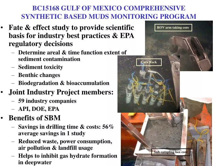 bc15168 gulf of mexico comprehensive synthetic based muds monitoring program