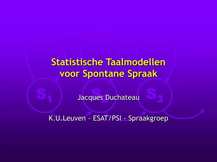 statistische taalmodellen voor spontane spraak