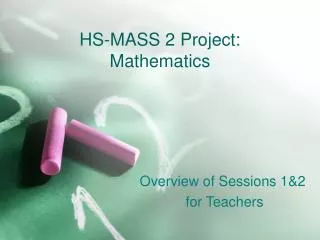 HS-MASS 2 Project: Mathematics