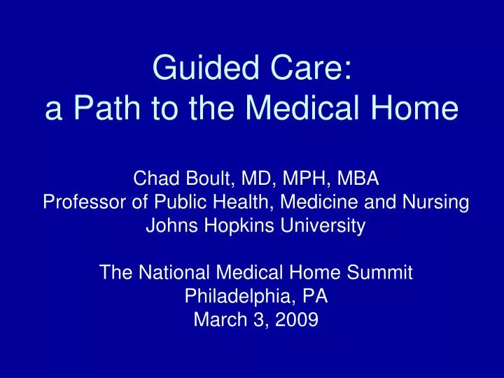 guided care a path to the medical home