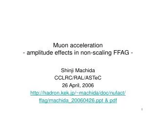 Muon acceleration - amplitude effects in non-scaling FFAG -