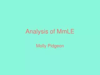 analysis of mmle