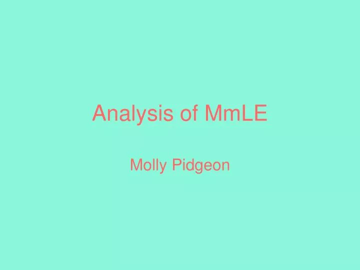 analysis of mmle