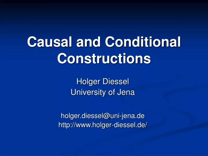causal and conditional constructions