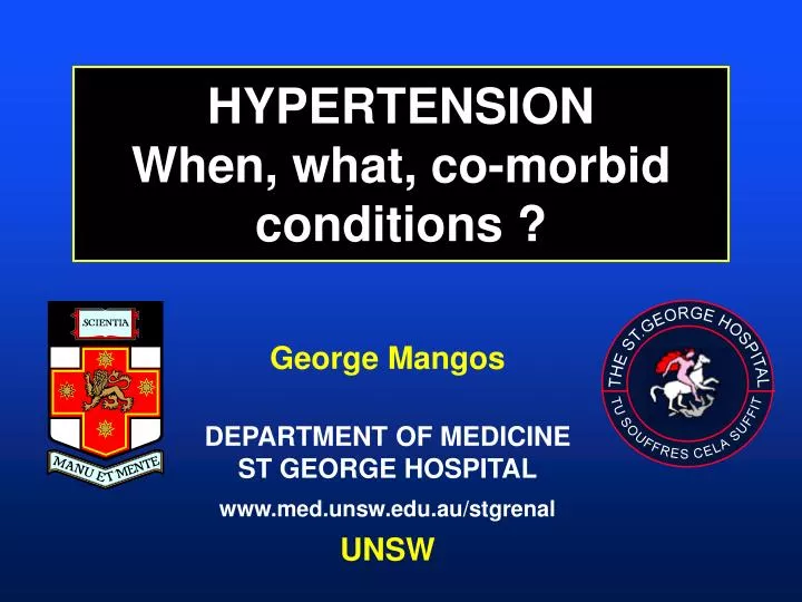 hypertension when what co morbid conditions