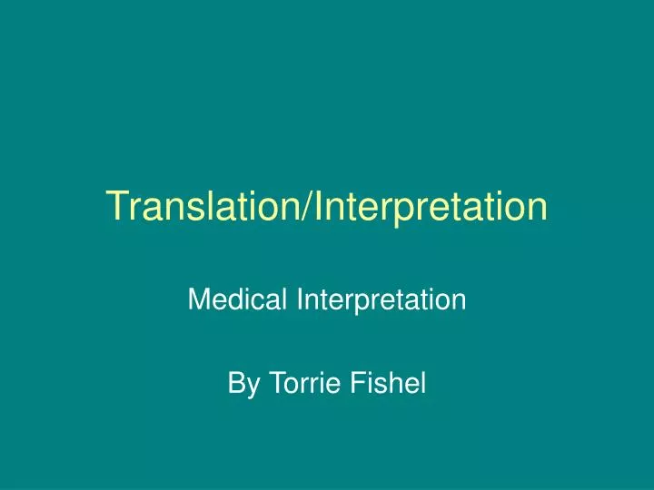 translation interpretation