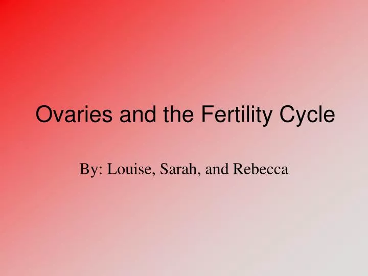 ovaries and the fertility cycle