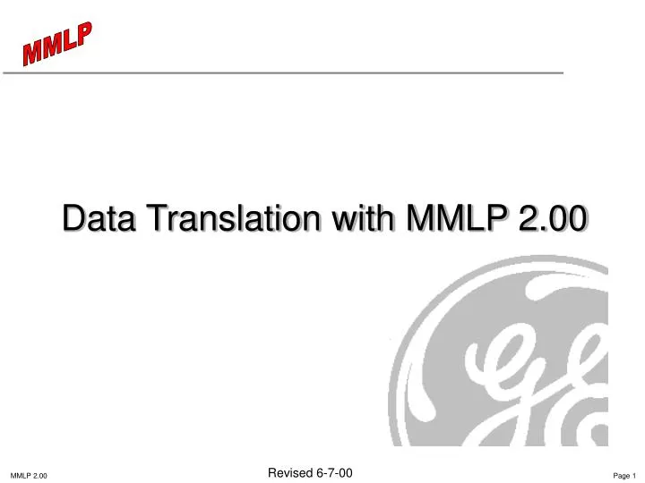 data translation with mmlp 2 00