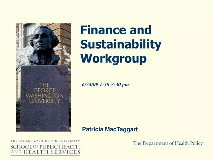 finance and sustainability workgroup