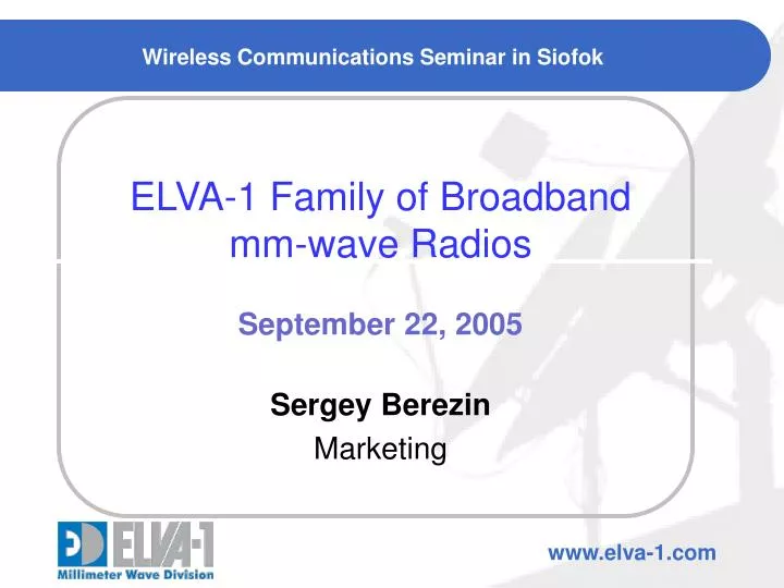 wireless communications seminar in siofok