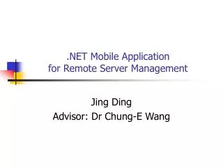 .NET Mobile Application for Remote Server Management
