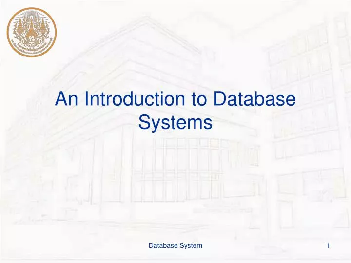 an introduction to database systems