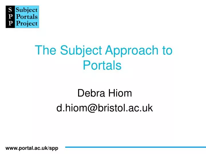 the subject approach to portals