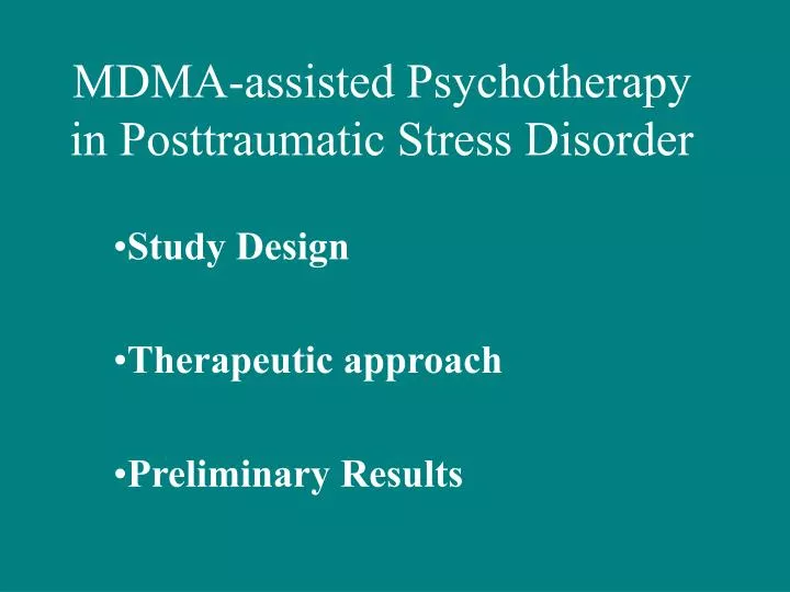 mdma assisted psychotherapy in posttraumatic stress disorder