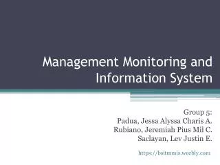 Management Monitoring and Information System