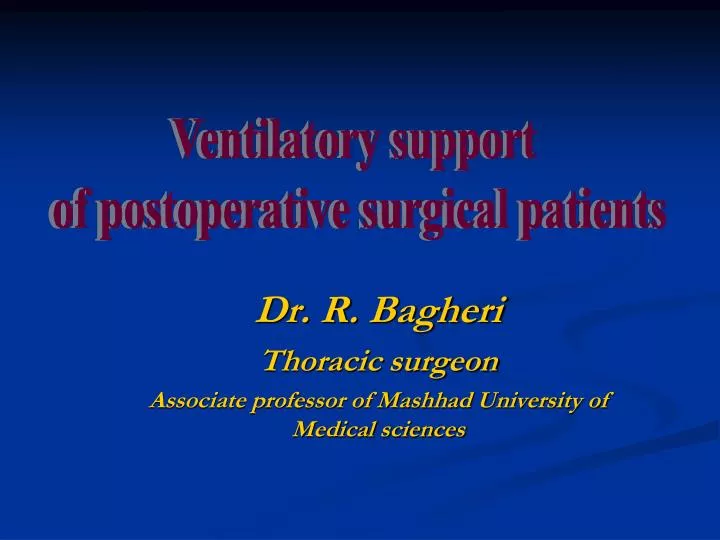 dr r bagheri thoracic surgeon associate professor of mashhad university of medical sciences