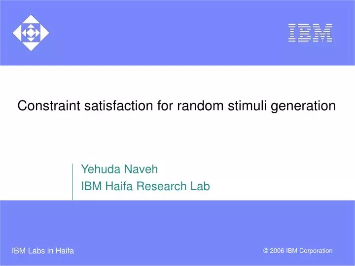 constraint satisfaction for random stimuli generation