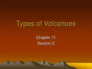 Types of Volcanoes