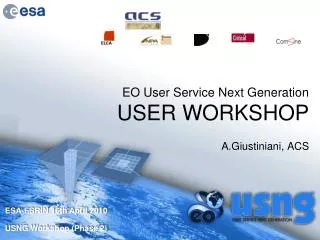 EO User Service Next Generation USER WORKSHOP