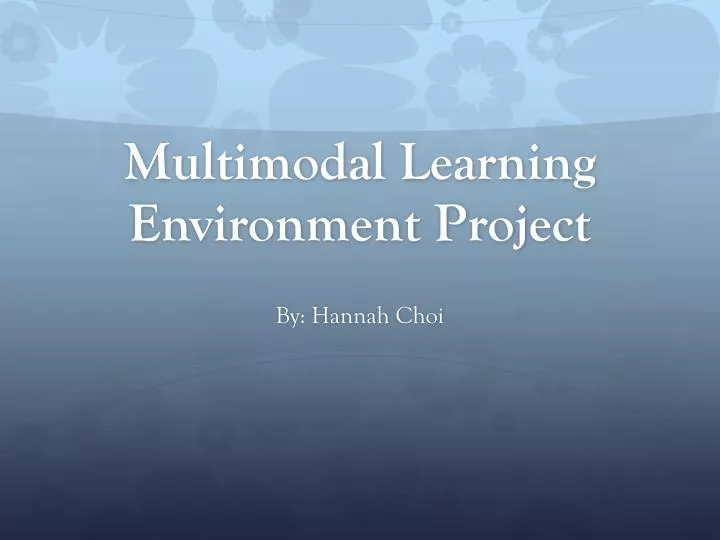 multimodal learning environment project