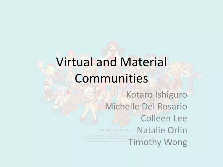 virtual and material communities