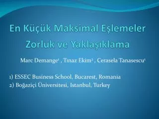 en k k maksimal e lemeler zorluk ve yakla klama