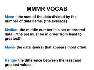 mmmr vocab