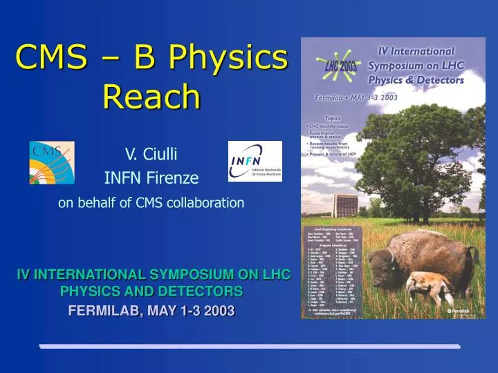 cms b physics reach