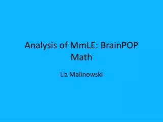 Analysis of MmLE : BrainPOP Math