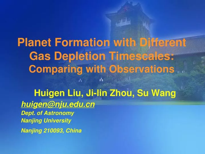 planet formation with different gas depletion timescales comparing with observations