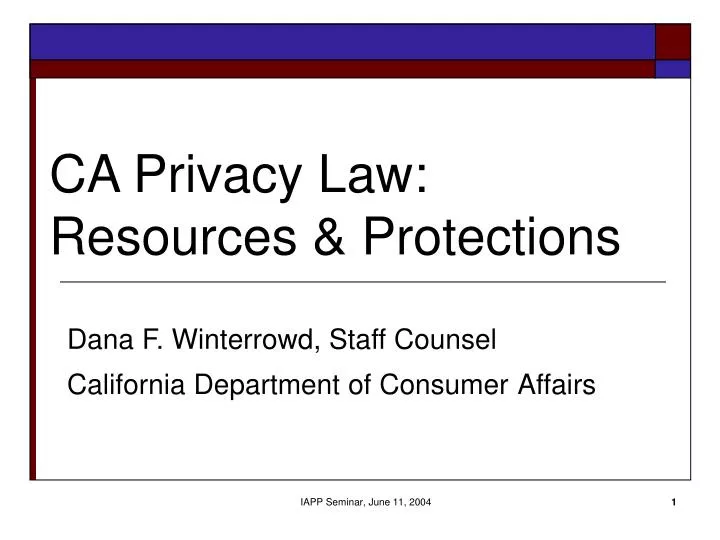 ca privacy law resources protections