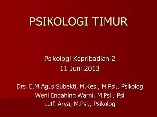 psikologi timur