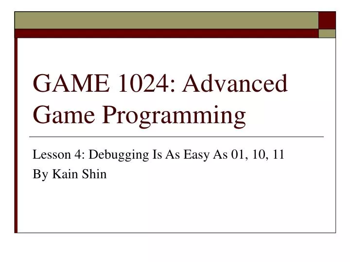 game 1024 advanced game programming