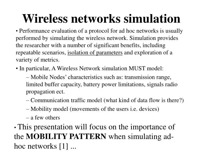 wireless networks simulation