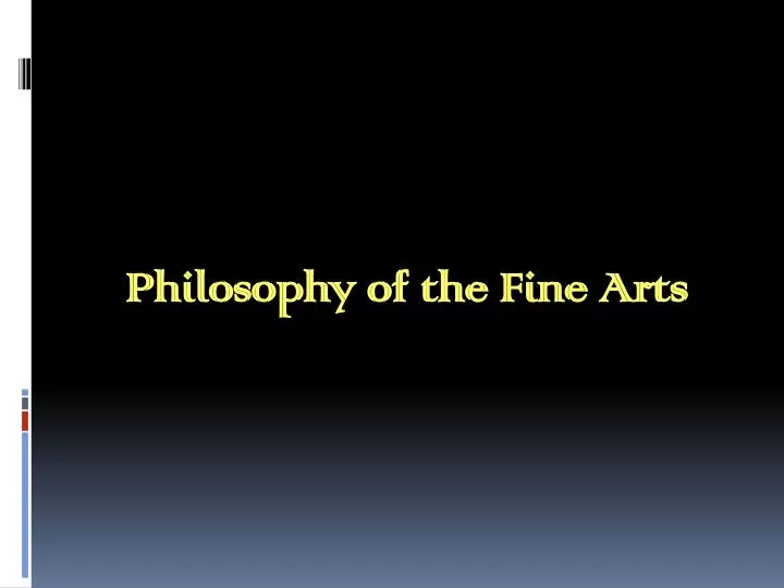 philosophy of the fine arts