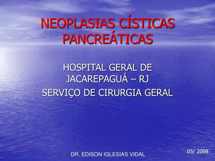 neoplasias c sticas pancre ticas