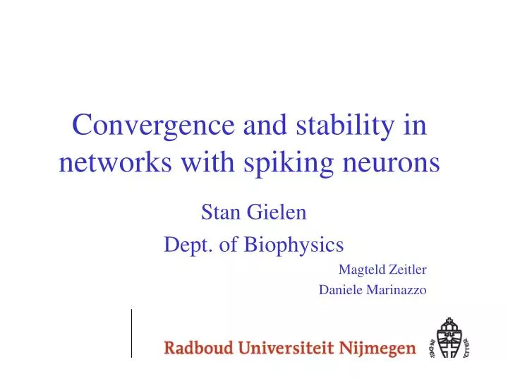 convergence and stability in networks with spiking neurons