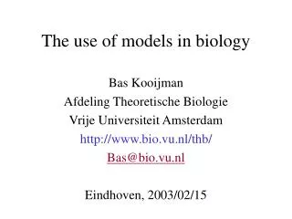 the use of models in biology