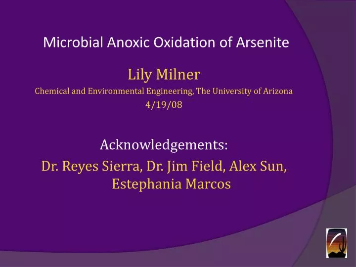 microbial anoxic oxidation of arsenite