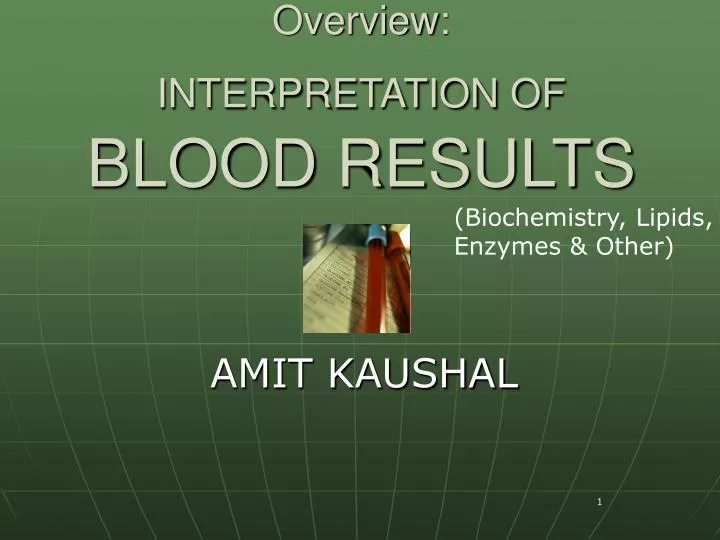 overview interpretation of blood results