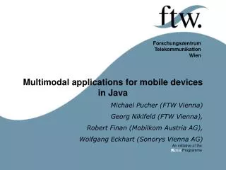 Multimodal applications for mobile devices in Java