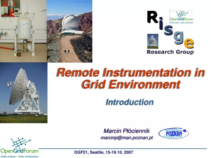 remote instrumentation in grid environment