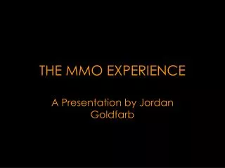 THE MMO EXPERIENCE