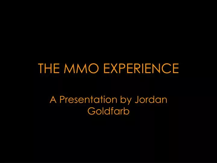 the mmo experience