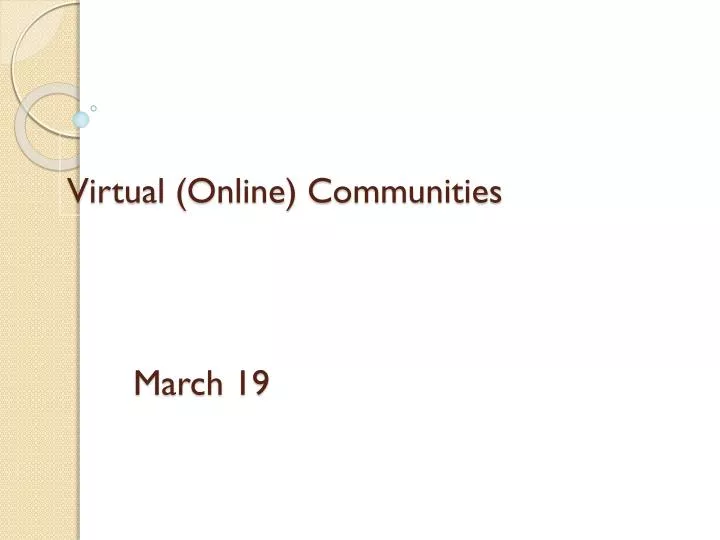 virtual online communities