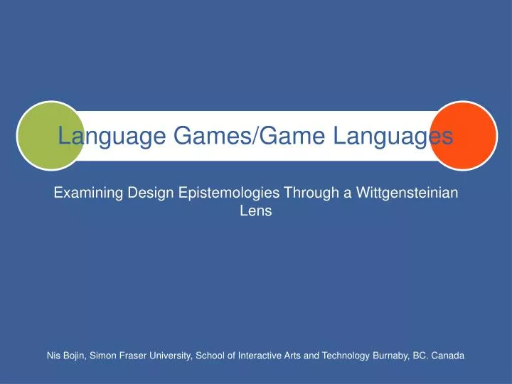 language games game languages