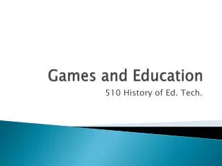 Games and Education