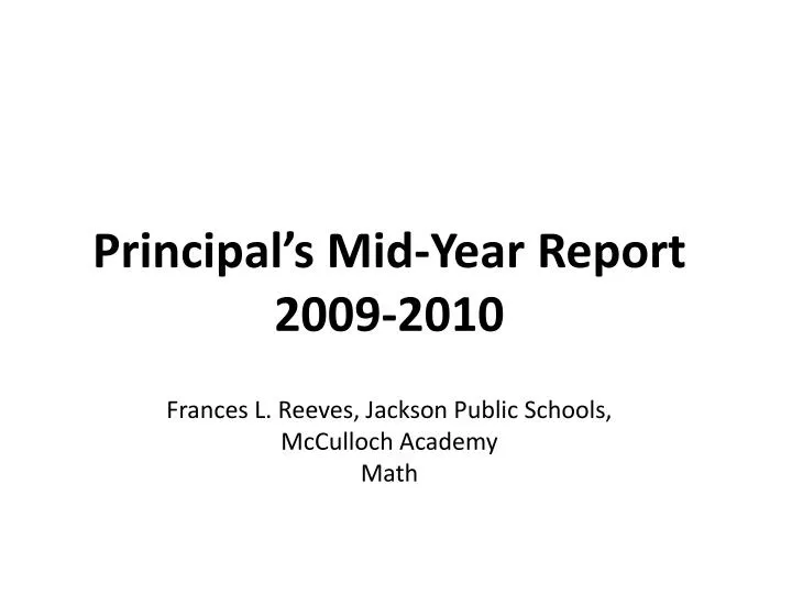 principal s mid year report 2009 2010