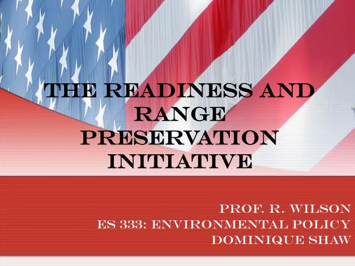 the readiness and range preservation initiative